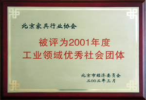 被评为2001年度工业领域优秀社会团体